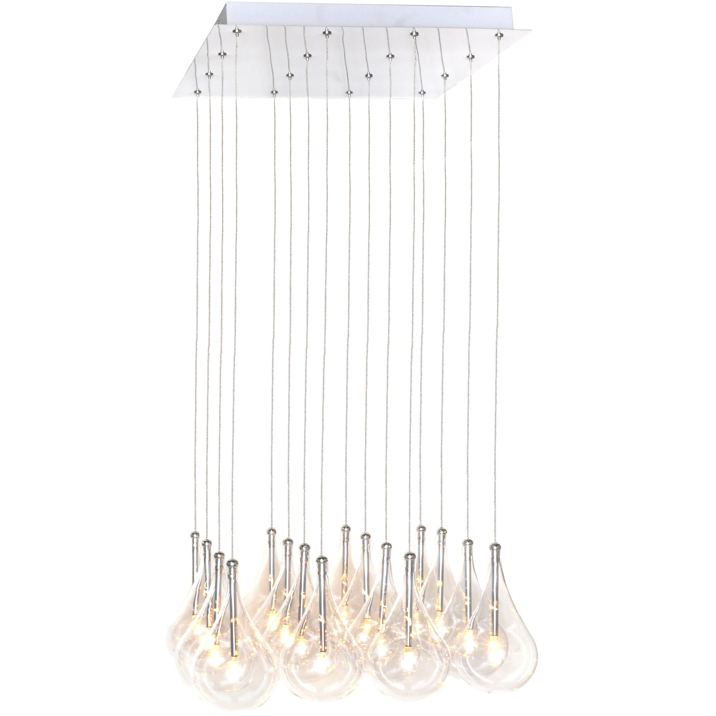 Larmes 16 Light 19 inch Polished Chrome Multi-Light Pendant Ceiling Light