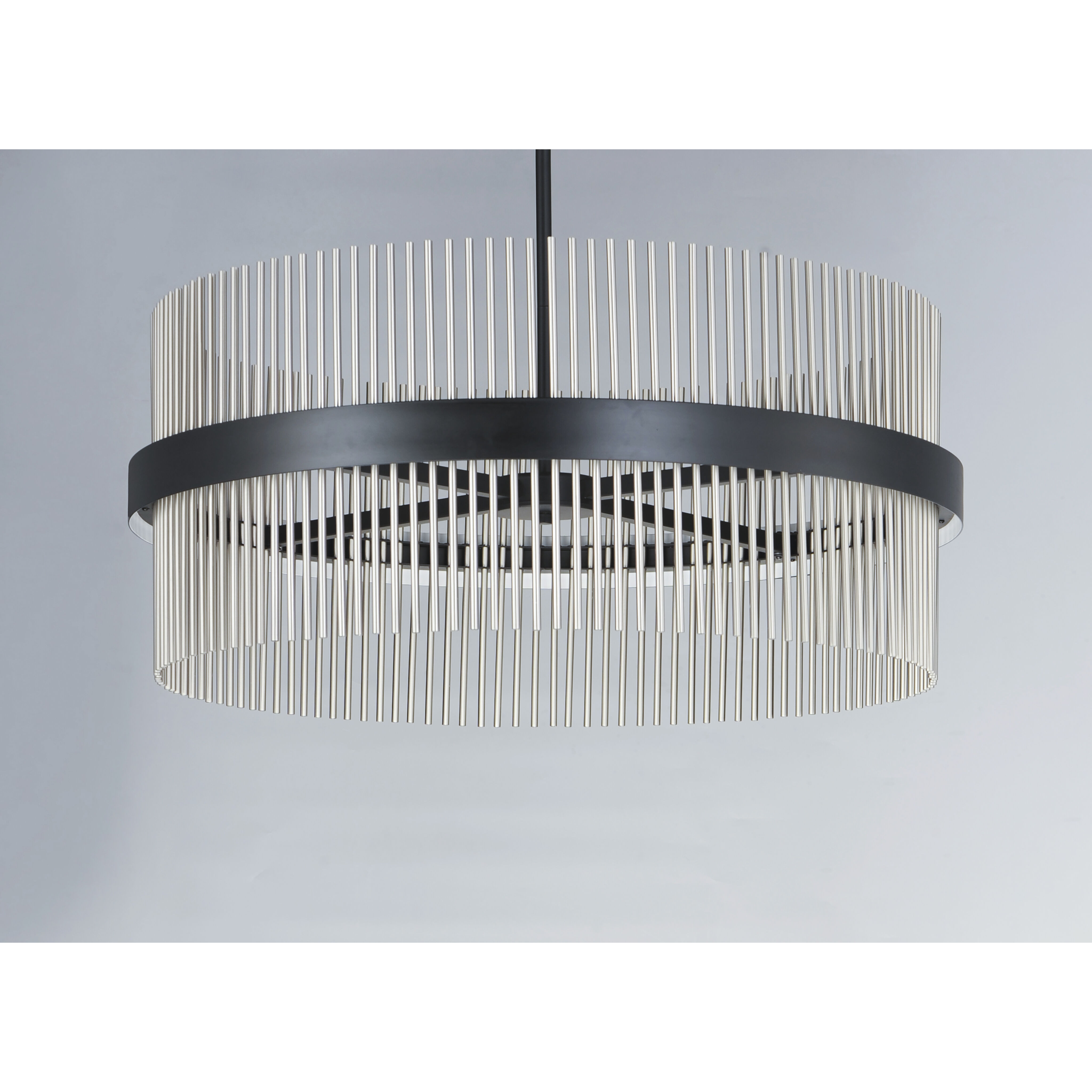 Chimes LED 33.75 inch Black and Satin Nickel Single Pendant Ceiling Light