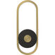 Gravity LED 15.5 inch Black and Gold Outdoor Wall Mount