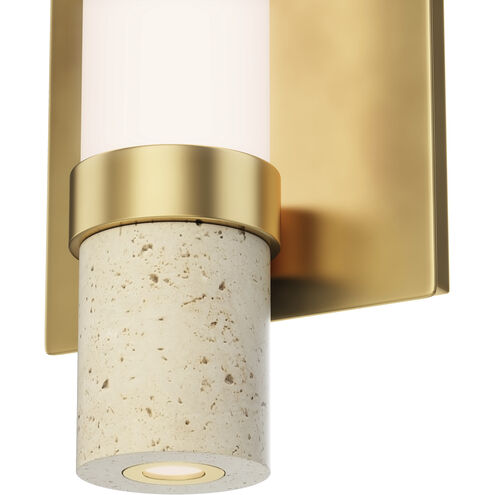 Travertine LED 5.5 inch Travertine and Gold Wall Sconce Wall Light