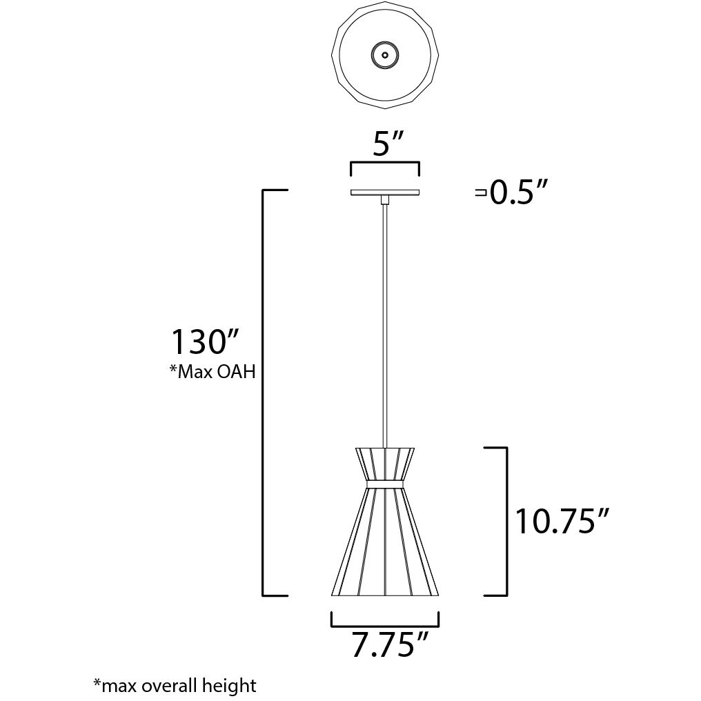 Sash LED 7.75 inch Gray and Polished Chrome Single Pendant Ceiling Light