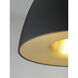 Fungo LED 15.75 inch Black and Satin Brass Single Pendant Ceiling Light in Black/Satin Brass