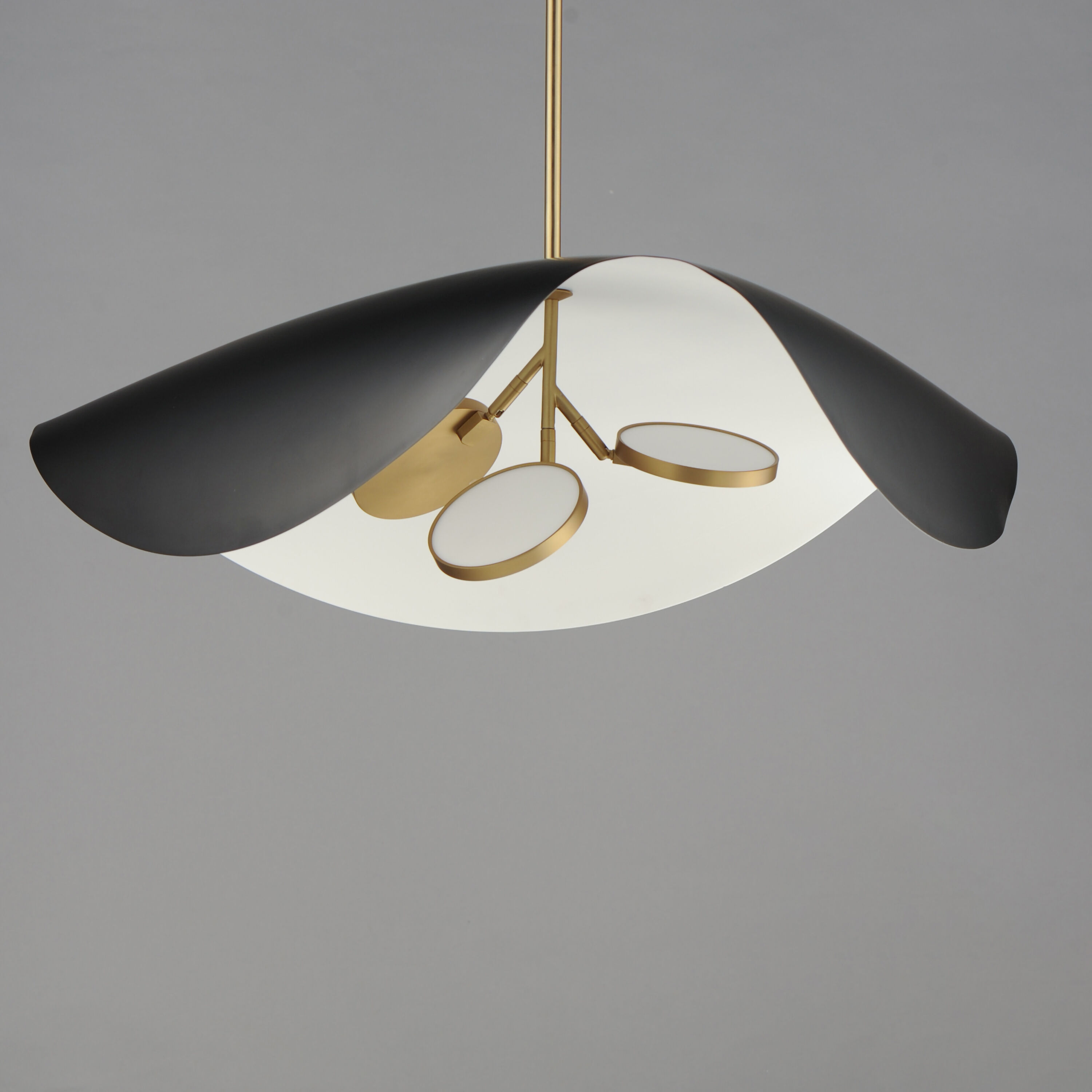 Carmen LED 32 inch Black and Gold Single Pendant Ceiling Light in Black/Gold