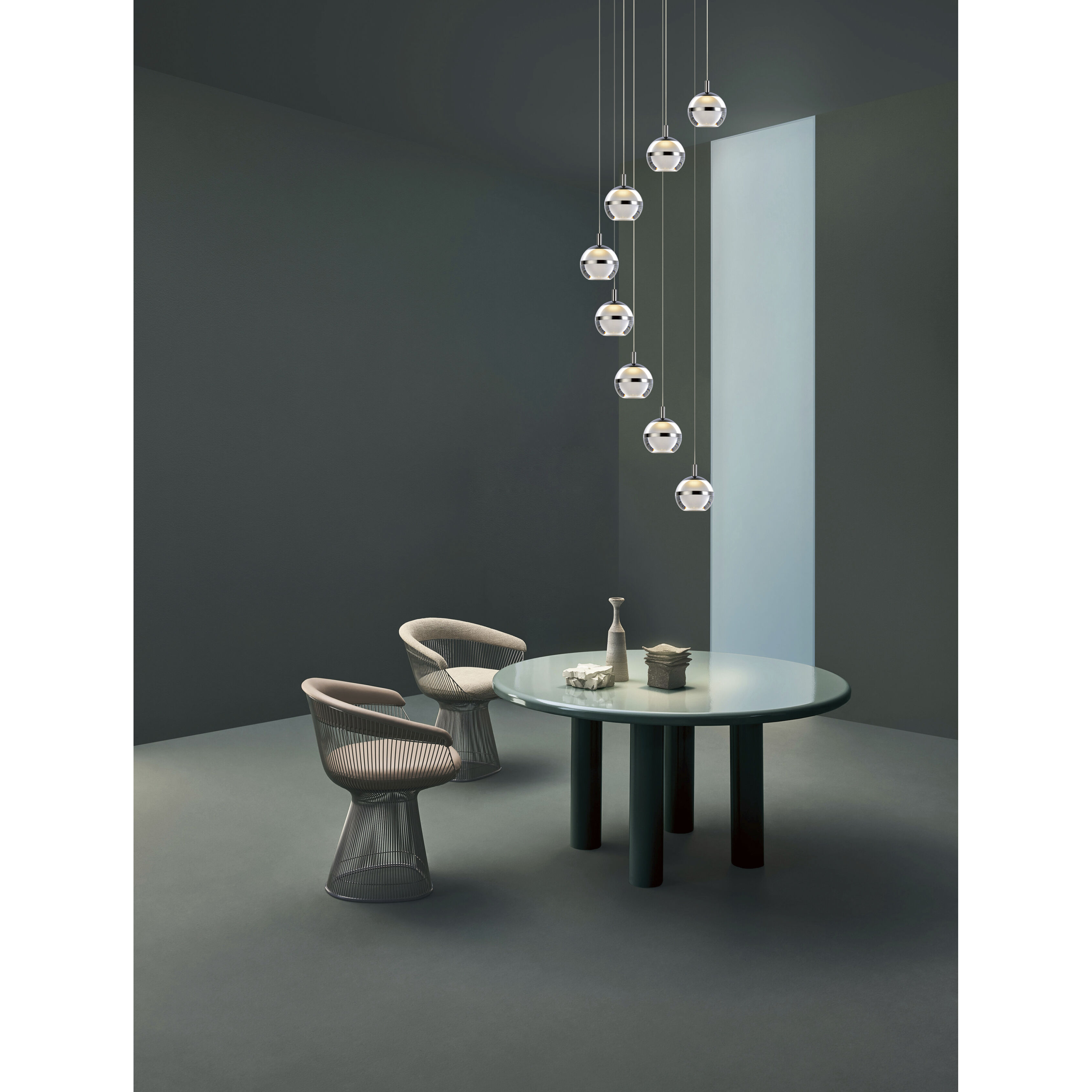 Swank LED 19 inch Polished Chrome Multi-Light Pendant Ceiling Light