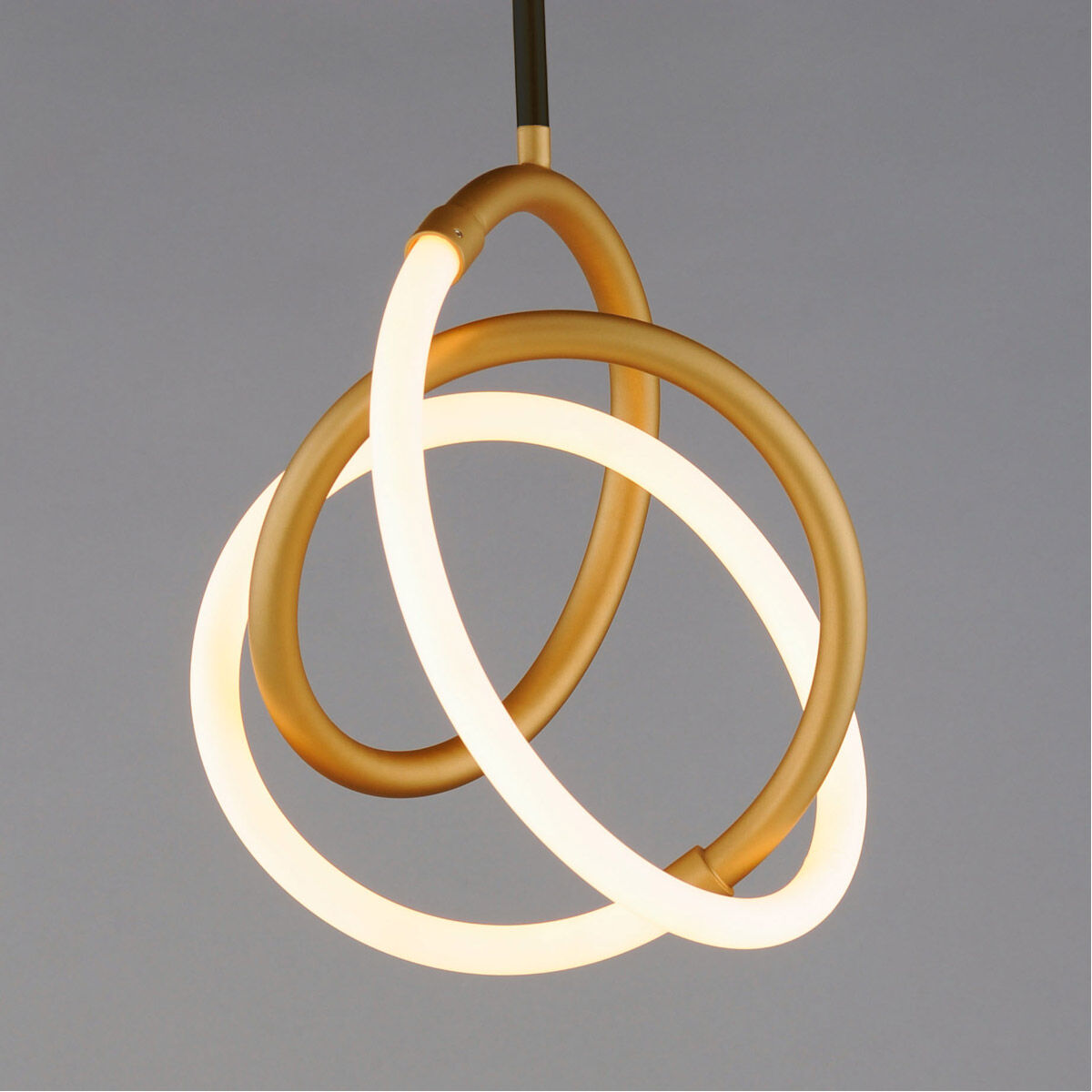 Mobius LED 10.5 inch Black and Gold Mini Pendant Ceiling Light