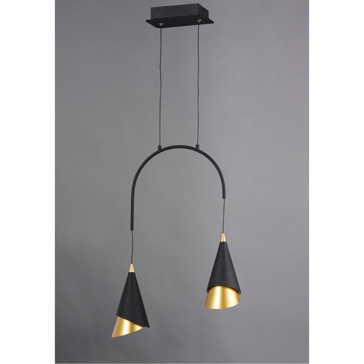 Mermaid LED 5.5 inch Black and Metallic Gold Single Pendant Ceiling Light