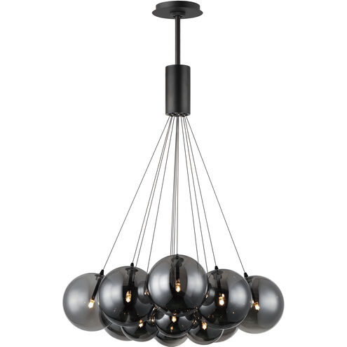Burst LED 27 inch Black Multi-Light Pendant Ceiling Light in Graduating Smoke