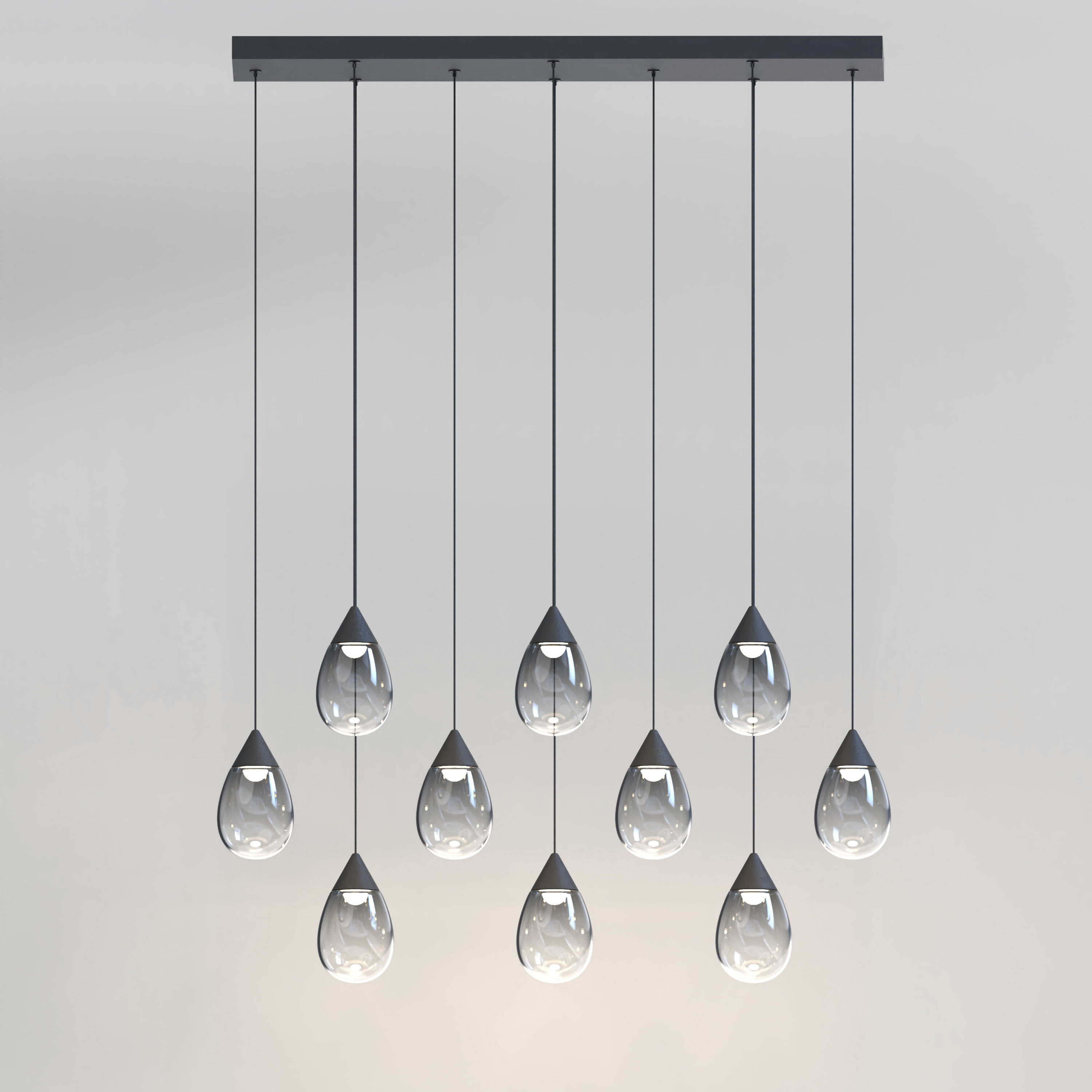 Dewdrop LED 30.5 inch Black Linear Pendant Ceiling Light