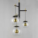 Nucleus LED 26 inch Black and Natural Aged Brass Multi-Light Pendant Ceiling Light