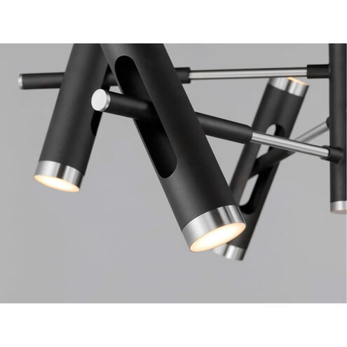 Ambit LED 32.25 inch Black and Satin Nickel Multi-Light Pendant Ceiling Light