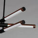 Rollo LED 28 inch Antique Pecan and Black Linear Pendant Ceiling Light