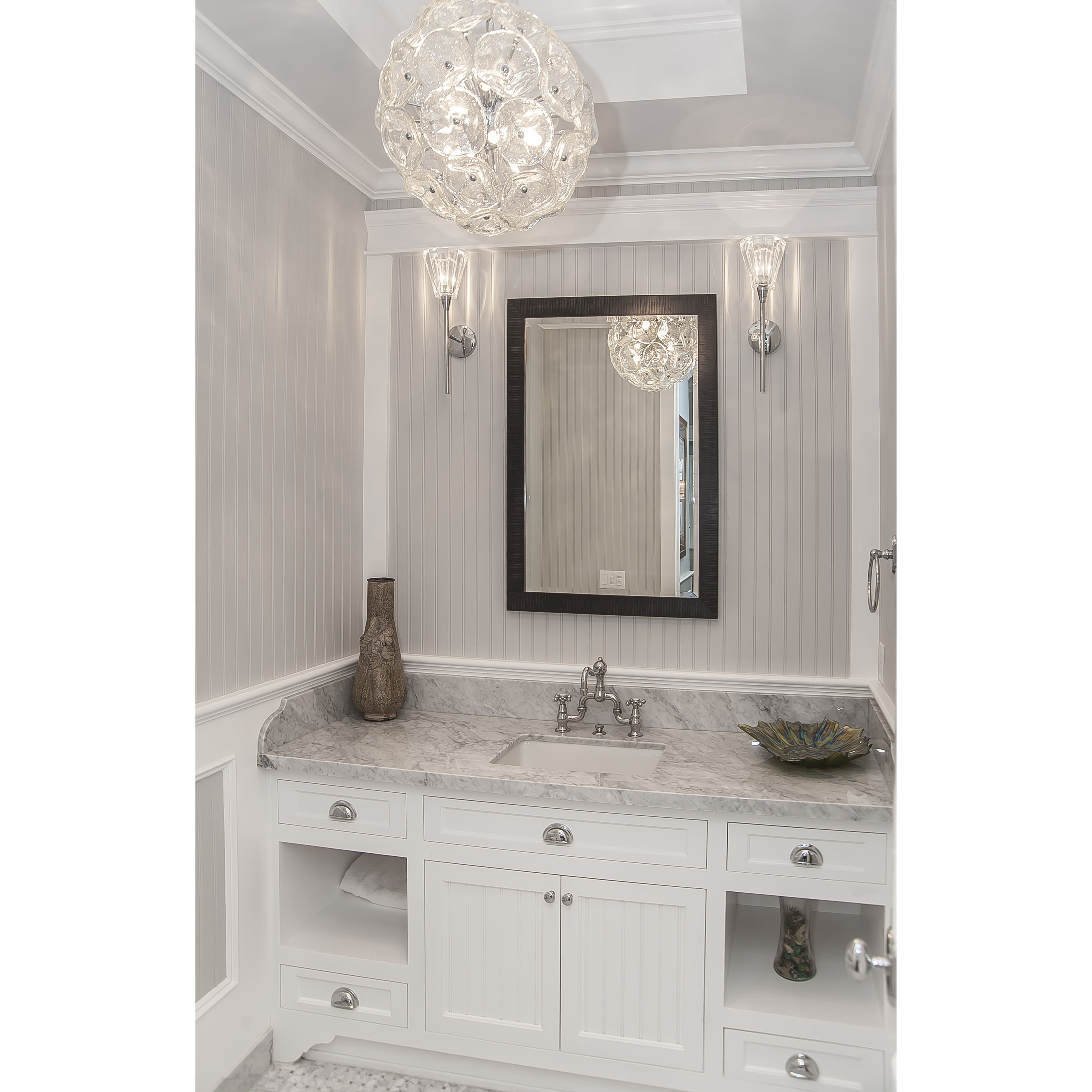 Fiori 20 Light 22.5 inch Polished Chrome Single Pendant Ceiling Light in Clear Murano