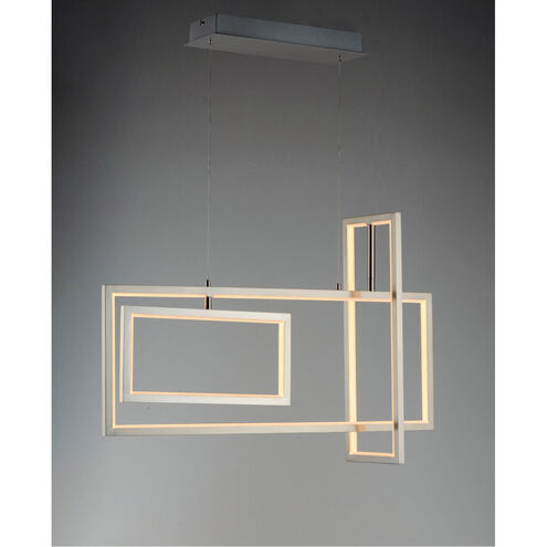 Link LED 31.5 inch Satin Nickel Linear Pendant Ceiling Light