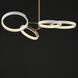 Hoopla LED 33 inch White and Gold Chandelier Ceiling Light in White/Gold