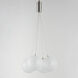 Burst LED 17 inch Satin Nickel Multi-Light Pendant Ceiling Light in Translucent Frost