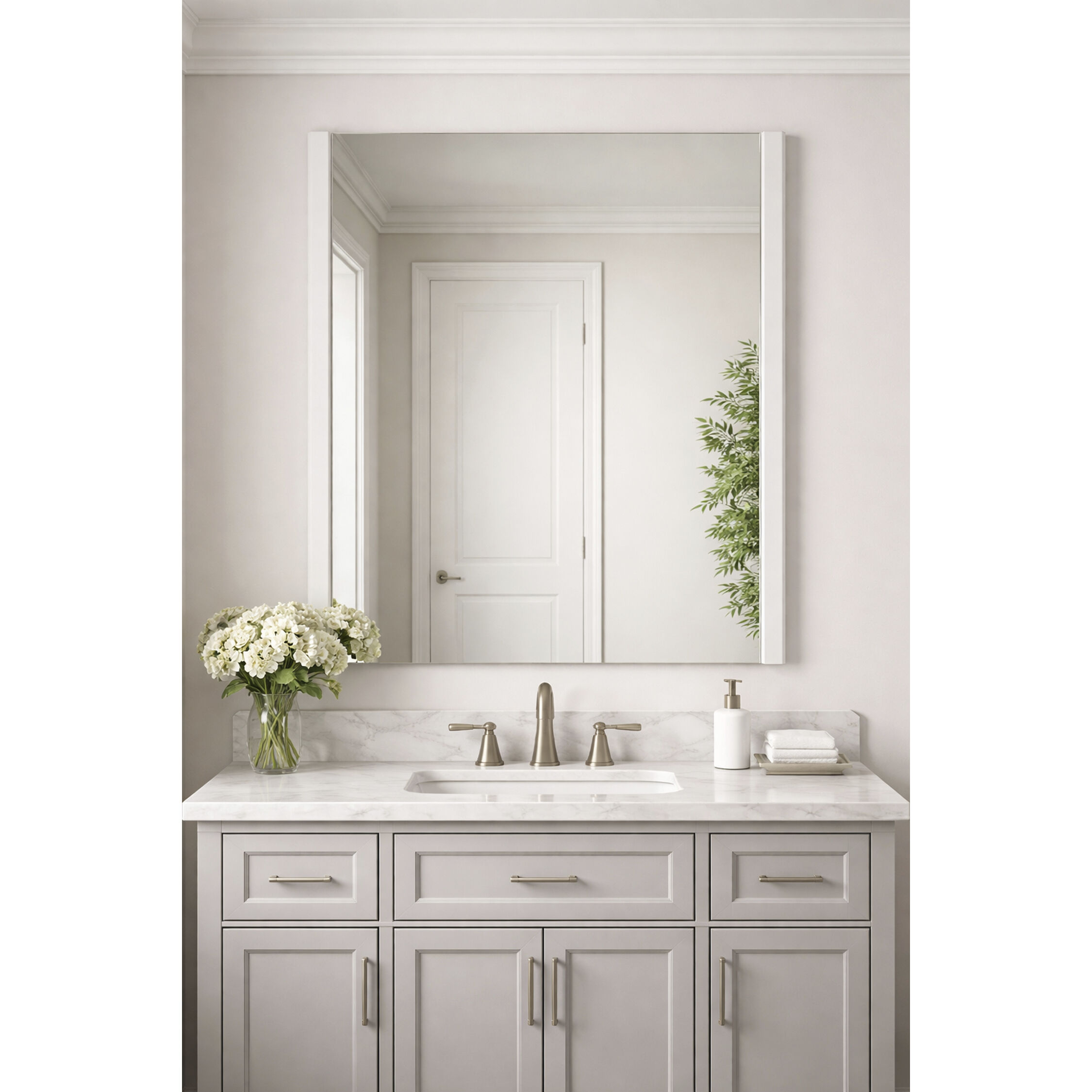 Luminance 42 X 36 inch Polished Chrome LED Wall Mirror