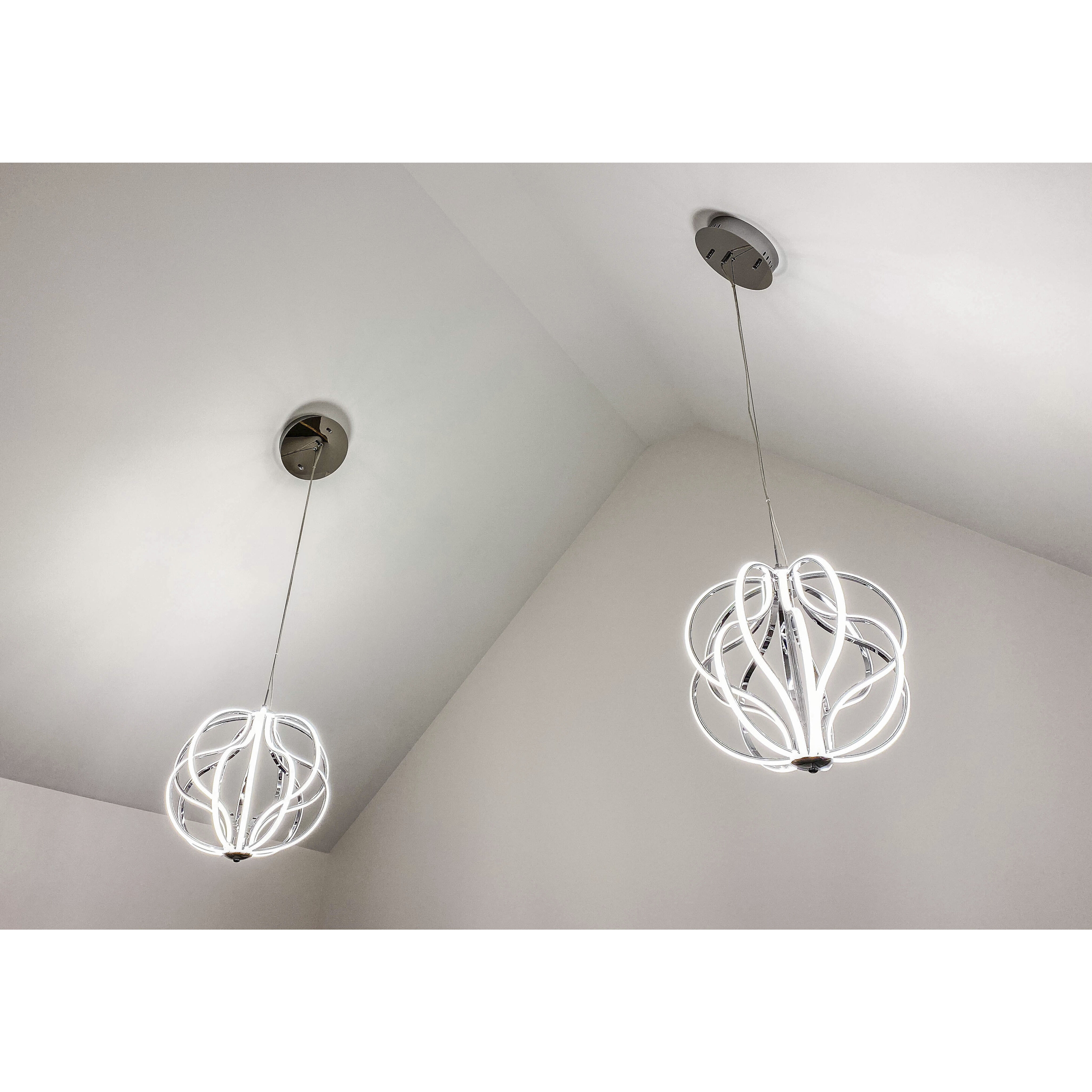 Aura LED 17 inch Polished Chrome Single Pendant Ceiling Light