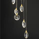 Pebble LED 15.75 inch Black and Polished Gold Multi-Light Pendant Ceiling Light