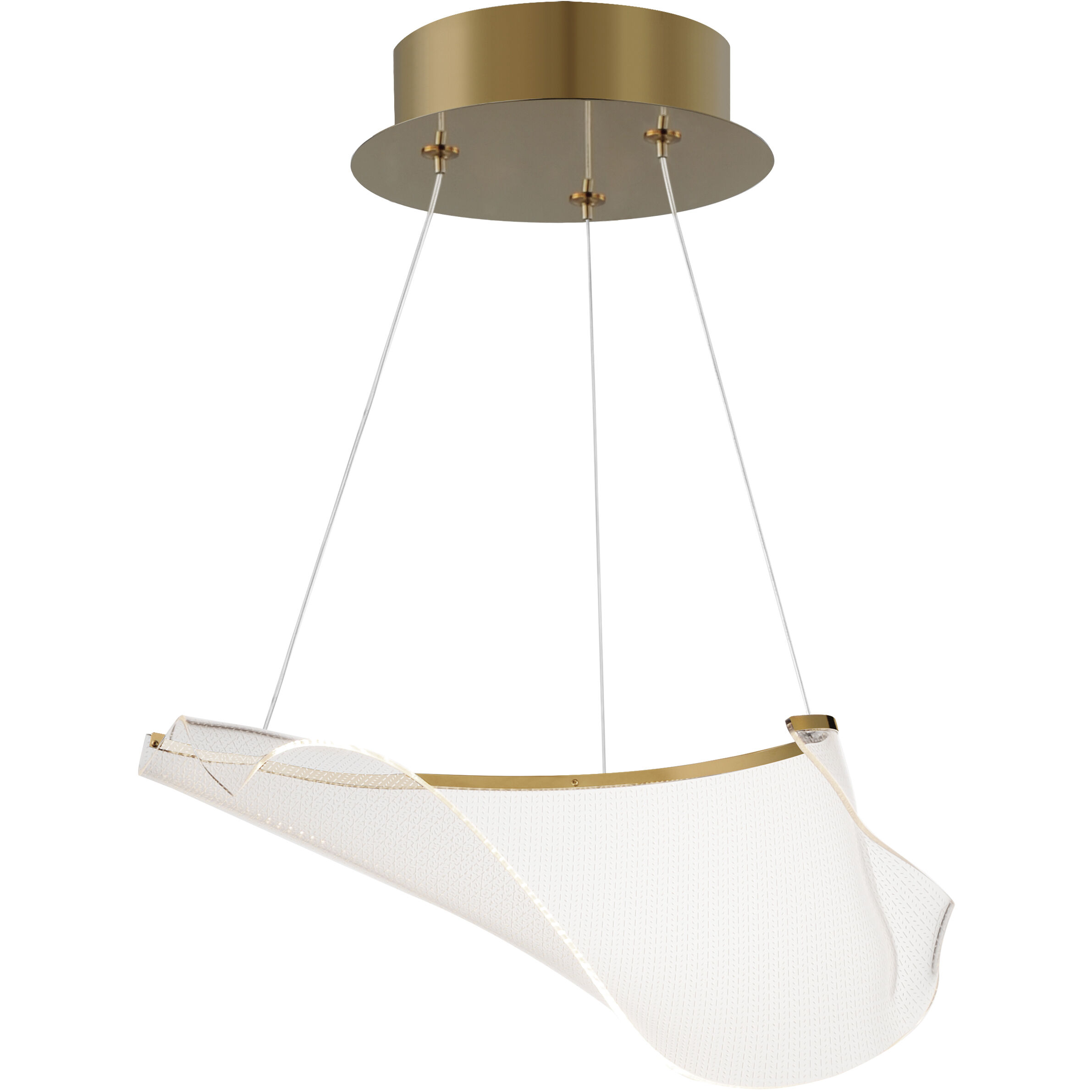 Rinkle LED 9.75 inch French Gold Single Pendant Ceiling Light