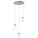 Dewdrop LED 15 inch Polished Chrome Multi-Light Pendant Ceiling Light