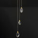 Pebble LED 8 inch Black and Polished Gold Multi-Light Pendant Ceiling Light