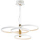 Hoopla LED 29.5 inch White and Gold Single Pendant Ceiling Light in White/Gold