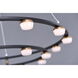 Button LED 28.75 inch Black and Gold Suspension Pendant Ceiling Light
