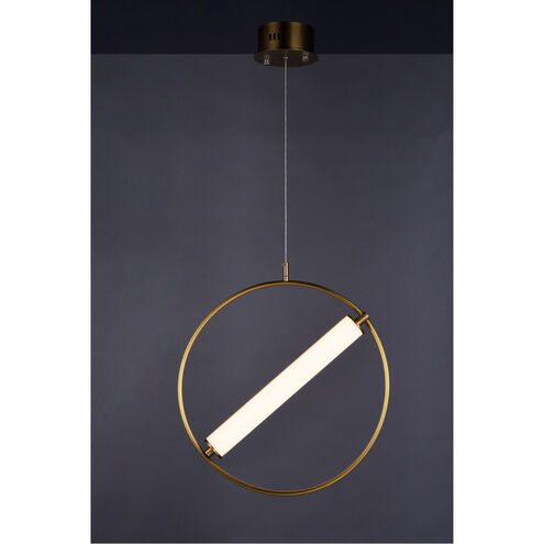 Flare LED 6.25 inch Black and Soft Gold Single Pendant Ceiling Light