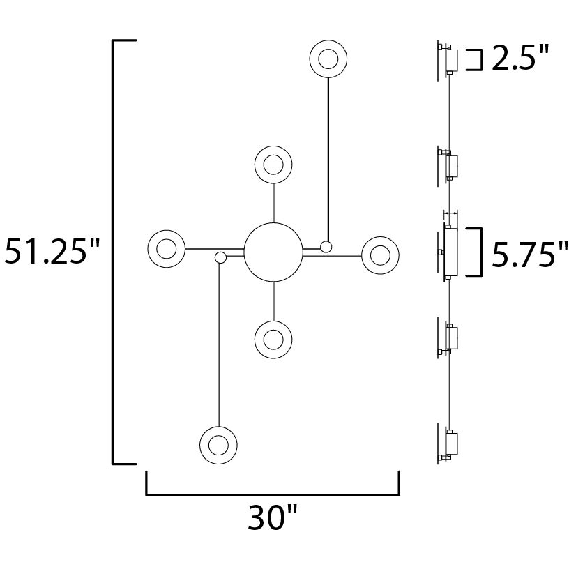 Orbital LED 30 inch Black and White ADA Wall Sconce Wall Light