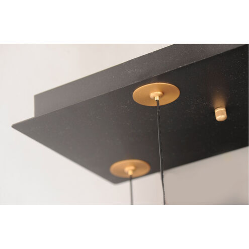 Newton LED 10.5 inch Black and Gold Multi-Light Pendant Ceiling Light