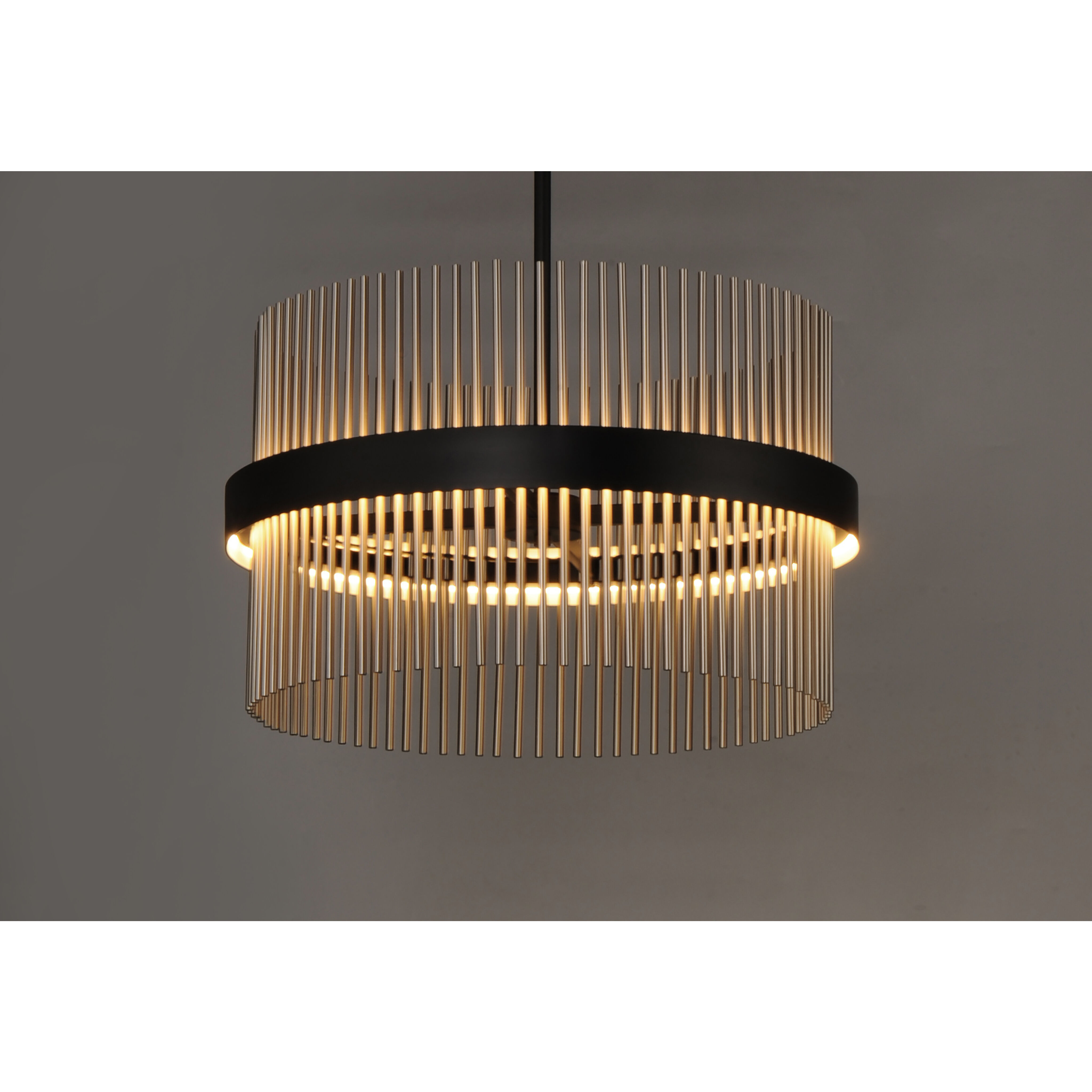 Chimes LED 23.75 inch Black and Satin Brass Single Pendant Ceiling Light