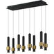 Reveal LED 32 inch Black and Gold Linear Pendant Ceiling Light in Black/Gold