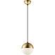 Half Moon LED 7.75 inch Metallic Gold Mini Pendant Ceiling Light
