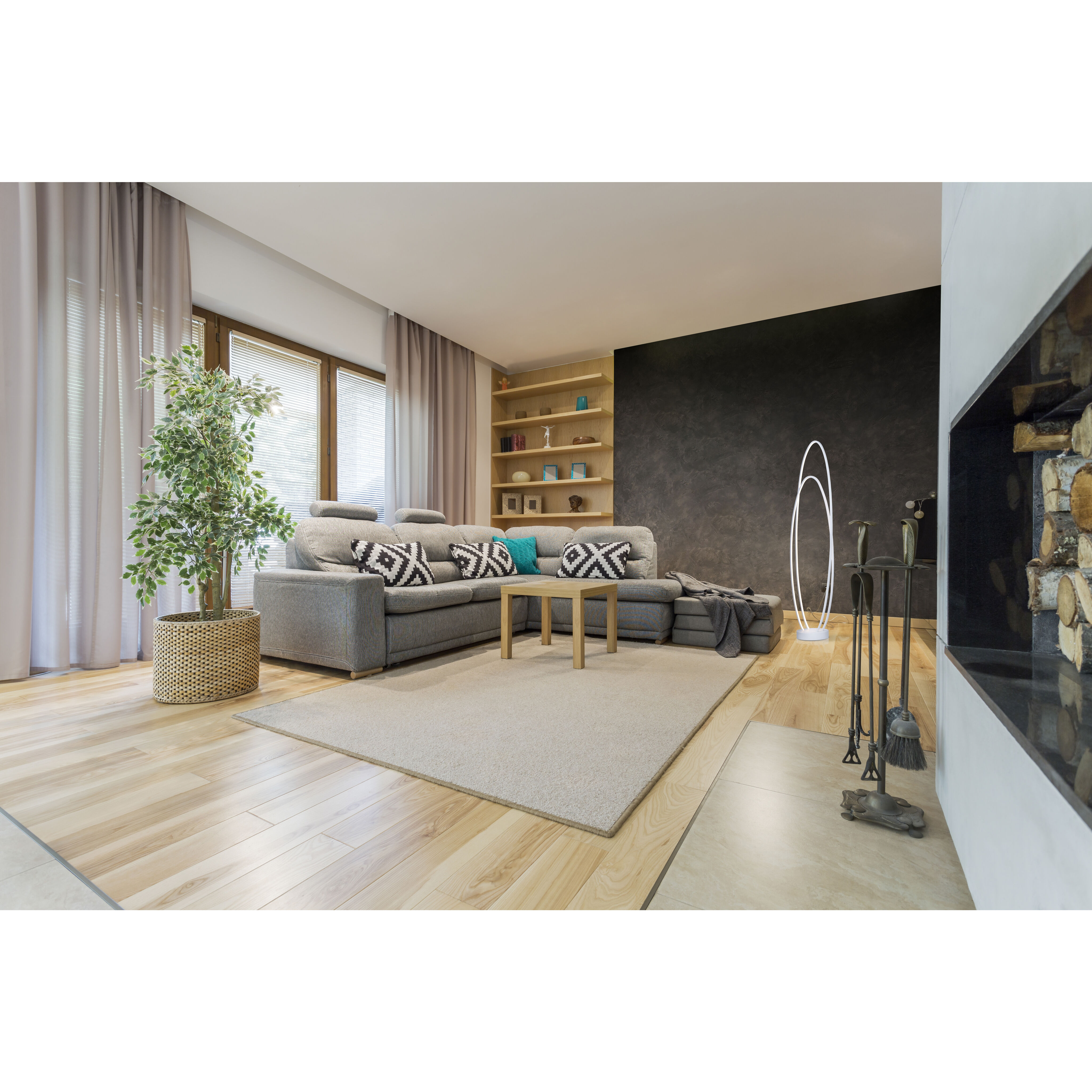 Phase LED 55.75 inch 53 watt Matte White Floor Lamp Portable Light