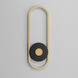 Gravity LED 18 inch Black and Gold Outdoor Wall Mount