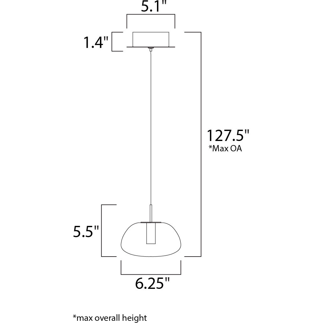 Puffs LED 6.25 inch White Single Pendant Ceiling Light
