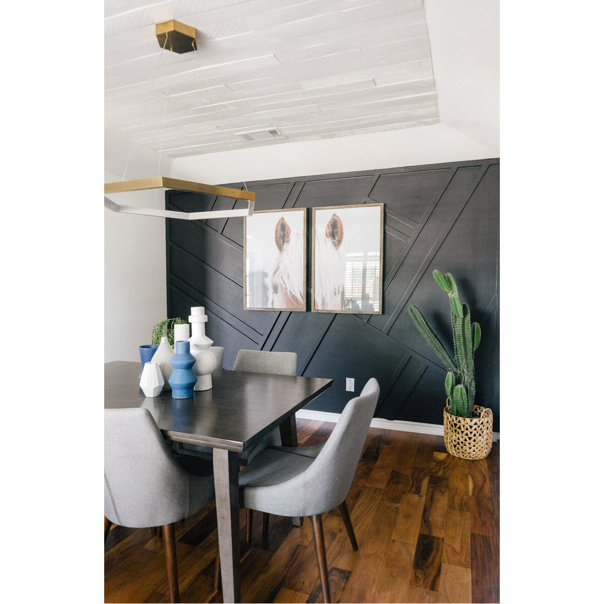 Hex LED 39.5 inch Brushed Champagne Suspension Pendant Ceiling Light