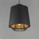 Phoenix LED 15.75 inch Black and Gold Single Pendant Ceiling Light in Black/Gold