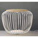 Cage 18.75 inch White and Navaho White Ottoman