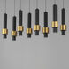 Reveal LED 32 inch Black and Gold Linear Pendant Ceiling Light in Black/Gold