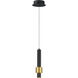 Reveal LED 2.75 inch Black and Gold Single Pendant Ceiling Light in Black/Gold