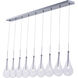 Larmes LED LED 58 inch Polished Chrome Linear Pendant Ceiling Light, item CAN NOT be installed on a sloped ceiling due to canopy