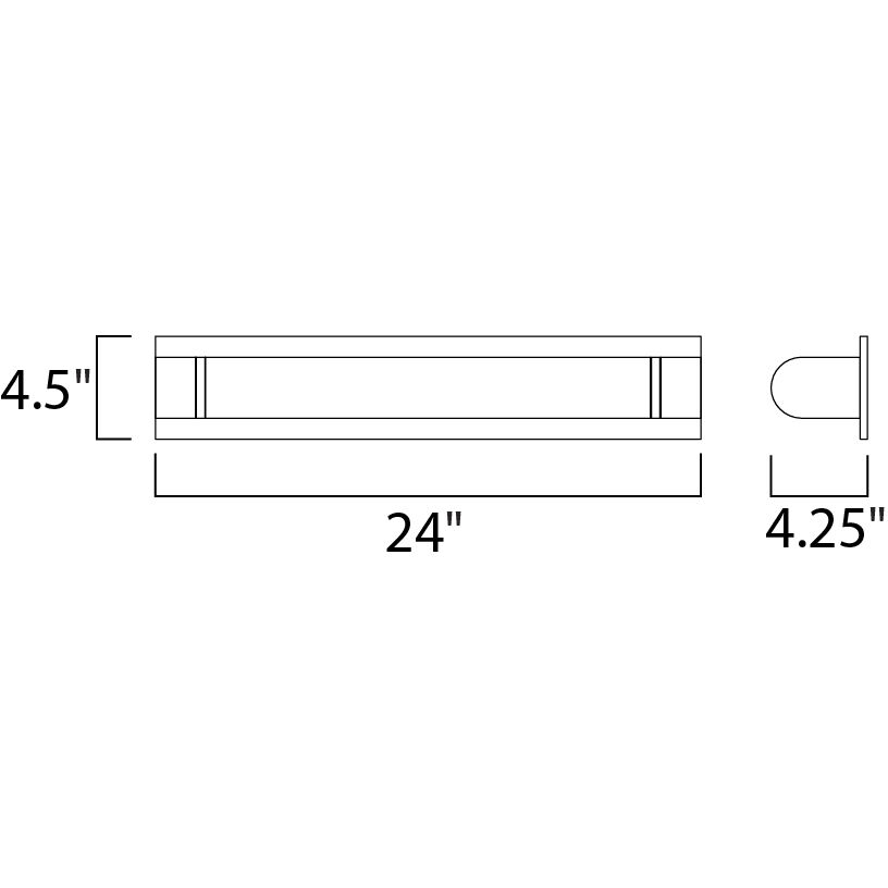Alumilux Sconce LED 24 inch Satin Aluminum Wall Sconce Wall Light