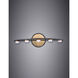Button LED 23.75 inch Black and Gold Bath Vanity Wall Light