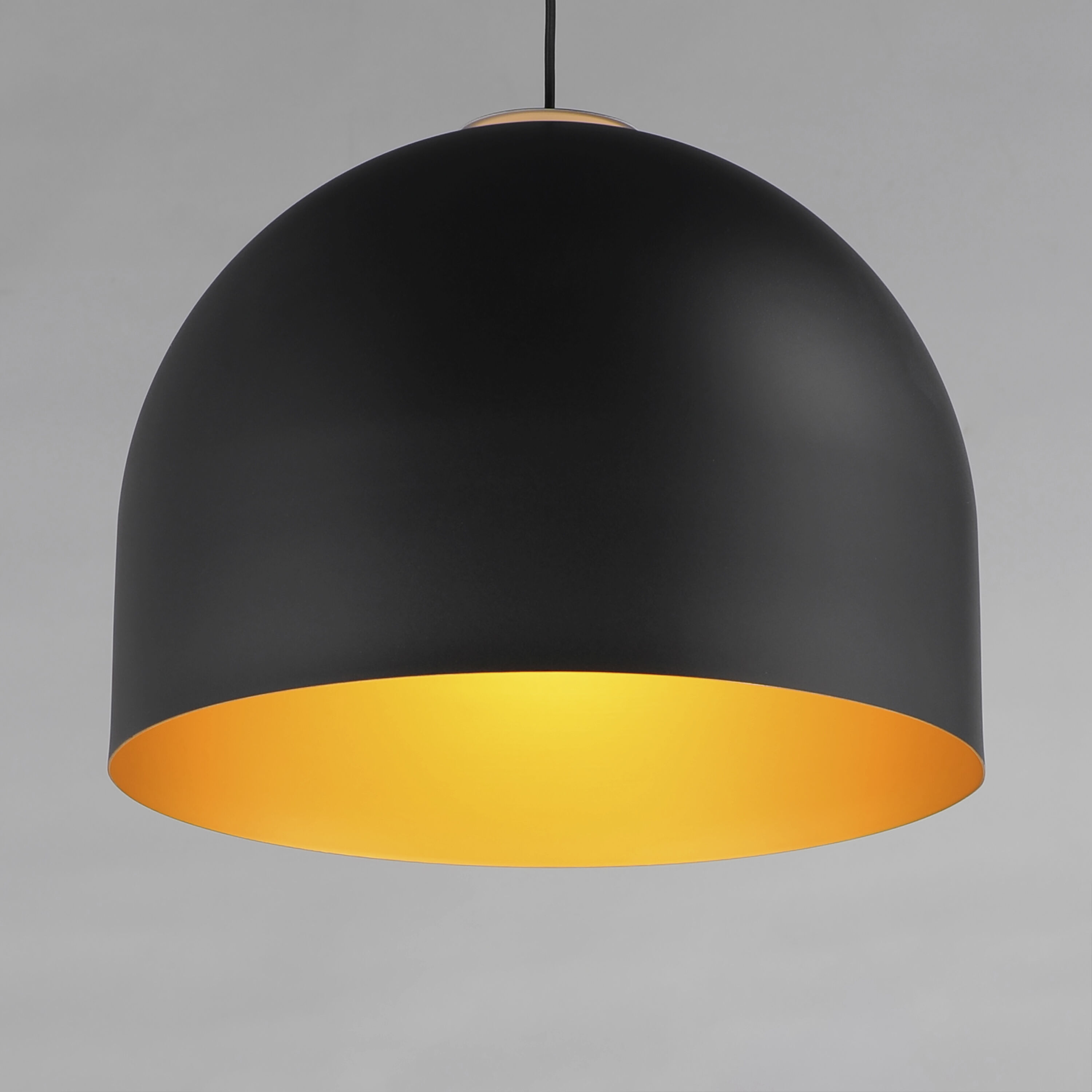 Foster LED 19.75 inch Black with Gold Single Pendant Ceiling Light in Black/Gold