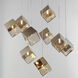 Ice Cube LED 33.5 inch French Gold Multi-Light Pendant Ceiling Light