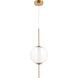 Axle LED 8 inch Gold Single Pendant Ceiling Light