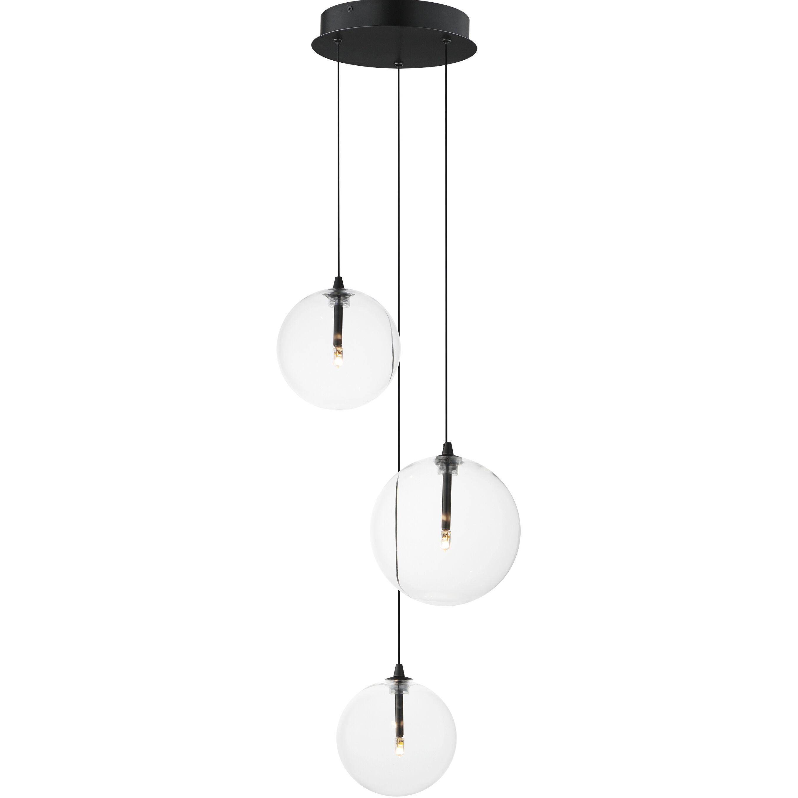 Global LED 11.5 inch Black Multi-Light Pendant Ceiling Light