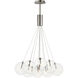 Burst LED 27 inch Satin Nickel Multi-Light Pendant Ceiling Light in Clear