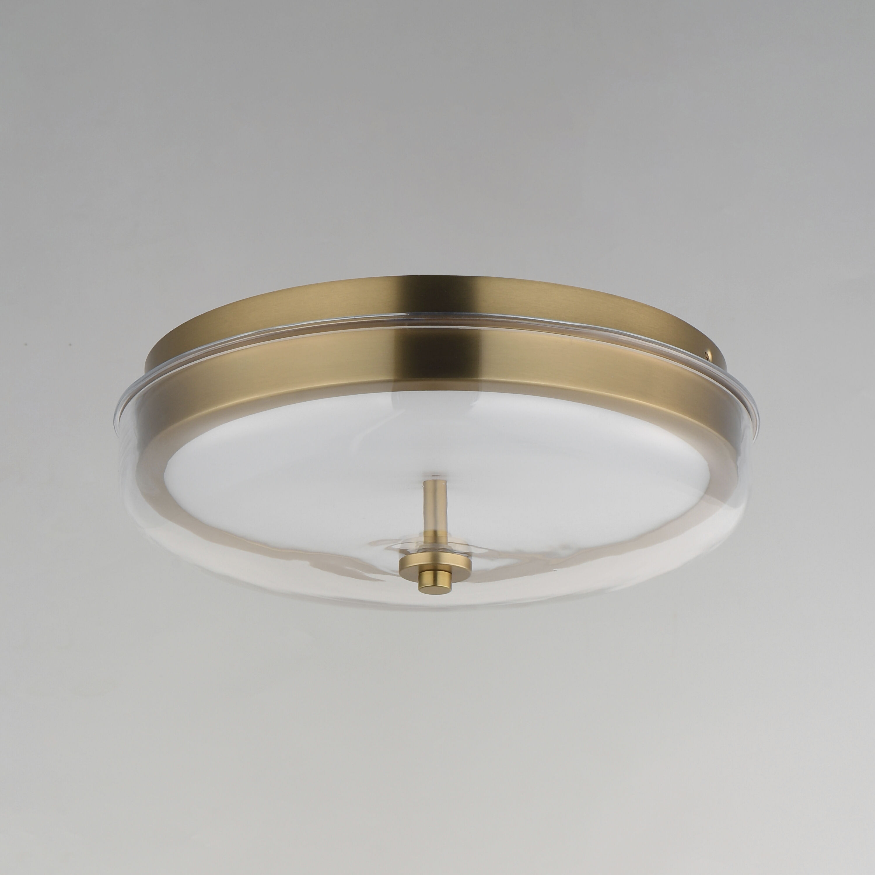 Voto LED 12 inch Natural Aged Brass Flush Mount Ceiling Light in Clear